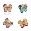 Ruihfas Fashion 4Pcs Rare Crystal Rhinestone Butterfly Bangs Clip Bow Hair Claw Gripper for Girl Women 1.261.10 inch