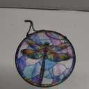 FLAGWIX Dragonfly Gifts for Women Men - Stained Glass Window Hanging 8 in - Dragonfly Garden Decor for Yard Decorations Outdoor, Dragon Fly Sun Catchers Indoor Window for Home Garden Decor