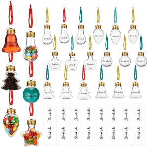 Baderke 24 Pcs Christmas Booze Balls Drink Shot Glass Ornaments Clear Fillable Ball Tree Hanging Decorations for Holiday Party Indoor Outdoor