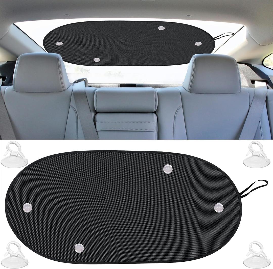 EcoNour Back Window Sun Shade for Car | Rear Window Shade with 99% Sun Protection from UV and Heat | Sun Shade for Car Window Baby Offers Complete Coverage for Rear Windshield | Medium (39"x19")