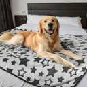 Nobleza Waterproof Dog Cat Blanket, 3PCS Warm Soft Pet Mat Set for Sofa Bed Indoor Sleep Furniture Protector Outdoor Car, Puppy Winter Blanket for Large Medium Small Pet, Reversible Sherpa Fleece (40x32'', Grey)