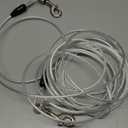 Petest 30ft Reflective Tie-Out Cable for Heavy Dogs Up to 125 Pounds (Black & Silver)