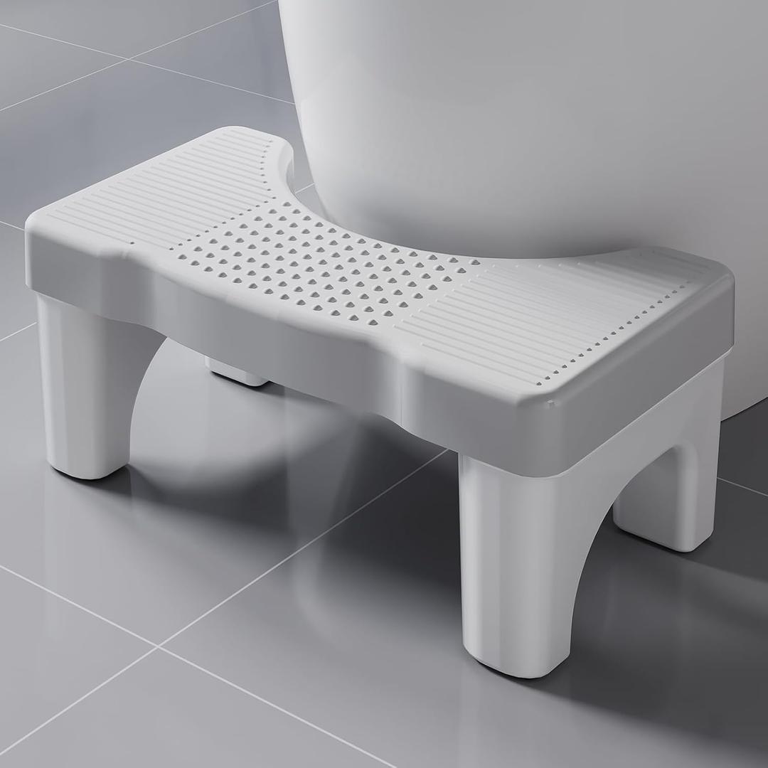 Toilet Stool Poop Stool for Squatting Posture, Portable Plastic Potty Stool for Adults & Kids, Non-Slip Bathroom Step with Patented Design, Ergonomic Toilet Stool Squat Adult