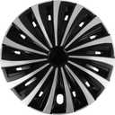 HEALLILY Premium Quality 12 Black Silver Hubcaps/Wheel Covers fits One-Piece Heavy Duty Construction Wheel Rim Cover