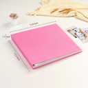 Mublalbum 12x12 Inch Large 3 Ring DIY Scrapbook Photo Album with 40 Plastic Sleeves 80 Pages Linen Cover Folder Binder for Baby Travel Wedding Couple Anniversary and DIY Projects (Pink)