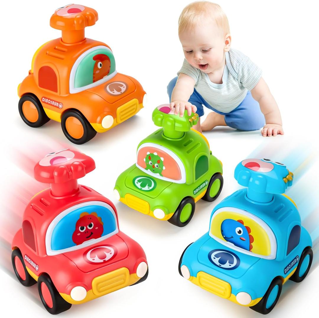 ALASOU Dinosaur Taxi Car Toys for 1 2 Year Old Boy|Baby Toys 12-18 Months|1 2 Year Old Boy Birthday Gifts for Infant Kids|Cars for Toddlers 1-3