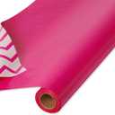American Greetings Reversible Wrapping Paper Jumbo Roll for All Occasions, Pink and Chevron (1 Jumbo Roll, 175 sq. ft.)