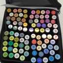 Caliart Markers, 100 Colors Dual Tip Art Markers Sketch Pens Permanent Alcohol Based, with Case for Adults Artists Drawing Illustration Sketching Coloring (Black Barrel)