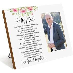 IAXIC Fathers Day,To Dad Photo Frame Gifts,Wooden Picture Frame Gift,Daughters Picture Tabletop Frame, Gifts for Dad from Daughter