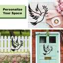 Vivegate Dove of Peace Olive Branch Metal Wall Art Olive Branches Peace Black Outline White Dove Metal Wall Decor (Large - 15"X13", Dove)