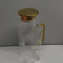 68 oz Square Glass Pitcher with Lid and Spout, Water Pitchers with Handle for Fridge, Borosilicate Glass Carafe for Hot/Cold Drink, Large Jug for Iced Tea, Coffee, Beverage, Cold