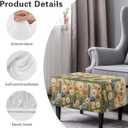 Daisy Ottoman Cover Slipcover,Waterproof Stretch Ottoman Covers,Folding Storage Stool Furniture Protector,Removable Piano Bench Cover Soft Slipcover for Living Room