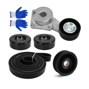 90K38274A Serpentine Belt Drive Kit Tensioner & Idler Pulley Fits for Ford Expedition F150 F250 F350 Lincoln Navigator Mercury Mountaineer 20052014 Replaces 38274 6PK2605