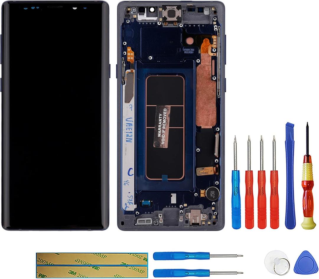[with Frame][Support Fingerprint Function] Swark New OELD Display Compatible with Galaxy Note 9 N960U N950F Touch Screen Digitizer Assembly with Upgraded Repair Tools Kit
