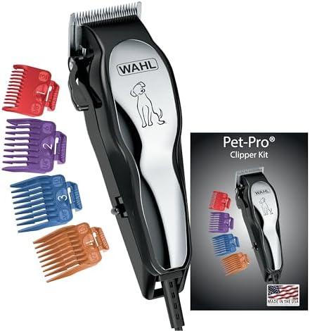 Wahl USA Clipper Pet-Pro Dog Grooming Kit - Electric Corded Dog Clipper for Dogs & Cats with Fine & Medium Coats - Model 9281-210