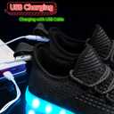 Light Up Shoes for Women Men, Unisex USB Charging LED Shoes Adult Halloween Mesh Upper Glowing Luminous Trainers Dancing Flashing Sneakers (13 Women/11.5 Men, Black)