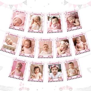 Amazon.com: JOYMEMO Pink Race Car 1st Birthday Party Decorations Photo Banner, Paper Photo Frame from Newborn to 12 Month, One Year Old Track Sports Party Decor, Lets Go Racing Theme Party Supplies Girl : Toys & Games