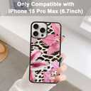 Leopard Print Phone Case Fit for iPhone 15 Pro Max  TPU Shockproof Protective Pink Floral Stylish and Unique Phone Cover Gift for Boy Girl Men Women
