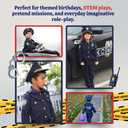 Dress Up America Police Costume for Kids Realistic Cop Uniform with Shirt, Pants, Hat & Accessories - Halloween Costume (Blue, XL)