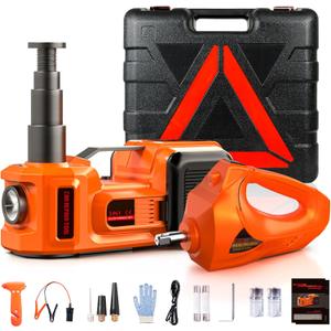Car Jack Electric Hydraulic Jack Kit 5Ton 155-450mm LCD Display Lift Inflator LED Light Impact Wrench 12V Portable Outdoor Home Emergency Tire Change Roadside Rescue Set