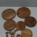 6PCS Wooden Risers for Display Wood Cake Stand for Party Round Food Risers for Buffet Wooden Holder Rustic Riser for Decor Tiered Tray Decor Home Kitchen (Rustic, 6 PCS (8, 6, 5))