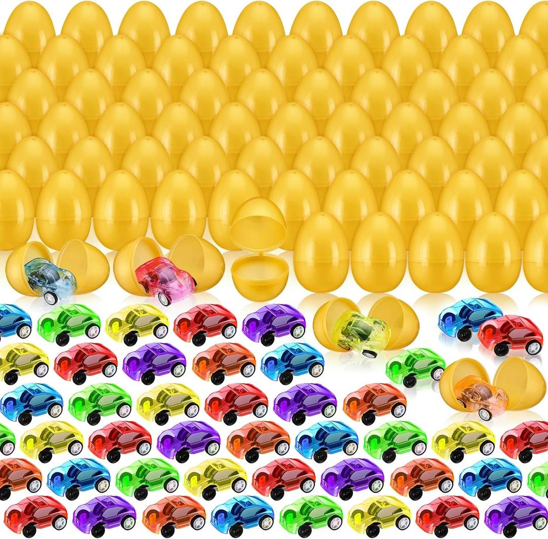 Jerify 50 Pcs Easter Basket Stuffers Prefilled Easter Egg Fillers Race Car Party Favors for Basket Stuffers Eggs Classroom Prize Supplies Theme Party Gifts Favors