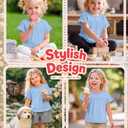 Hyggeweir Toddler Girls' Cotton Shirts for School Uniform, Light Blue, 4T (Blue)