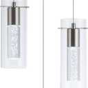 Pendant Lights Kitchen Island 3-Light, 6000K Kitchen Island Dining Room Light Pendant Lighting Fixtures Bubble Crystal Chandelier Over Island Table Modern Hanging Light for Bar Dining Room