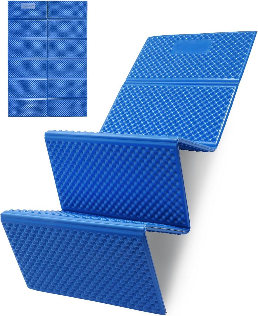 Camping Foam Sleeping Pad Lightweight Closed Cell Folding Camping Mat Moisture-Proof Camping Mattress Portable for Outdoor Hiking Mountaineering Blue