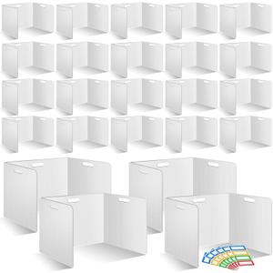 30 Pcs Desk Dividers for Students 14  17.5  14 Inch Plastic Durable and Waterproof Privacy Folders Shields Test Dividers with Classroom Privacy Boards for School Study Teacher Supplies (White)