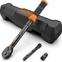 HORUSDY 1/4" Torque Wrench 4PCS Set, 20-240 in-lb Click Torque Wrench with 3" Extension Bar & 1/4" to 3/8" Adapter, Cr-V Inch Pound Torque Wrenches for Bike, Motorcycle & Small Engine Repair