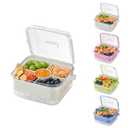Divided Chilled Serving Tray for Parties, Ice Chilled Party Platter, Ice Serving Bowl with Lid and Handle, Charcuterie Serving Board, Cold Dish Dip for Fruit Seafood Vegetable Shrimp Cocktail Appetizer...