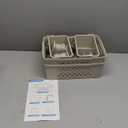 2 Sets of Poolside Storage Baskets with Cup Holders - Perfect for 3-Inch or Smaller Top Rails - Above Ground Pool Accessories - Fit for Most Above Ground PoolGrey (Gray)