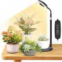 Desk Grow Lights for Indoor Plants, Red Blue Full Spectrum Desktop LED Plant Growing Lamps, Height Adjustable 13.7-24.2inch, 3/9/12H Auto Timer,10 Levels Dimmable, Black Table Growth Light