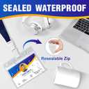 2 x 20PCS ID Badge Holder Horizontal - Extra Thick Clear ID Card Holder with Waterproof Resealable Zip - Name Tag Holder for Nurses, Office and School