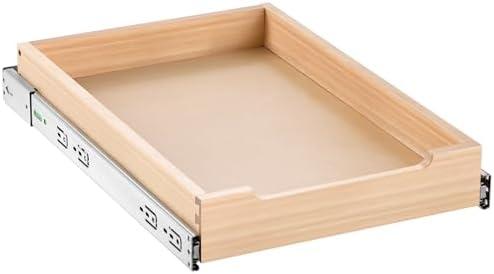 VEVOR Pull Out Cabinet Organizer, 14"W x 21"D Cabinet Drawer, Soft Close Slide out Shelf, Heavy-Duty Sliding Wood Drawer, Bottom and Side Assembly Base Cabinet Organization for Kitchen Pantry Bathroom