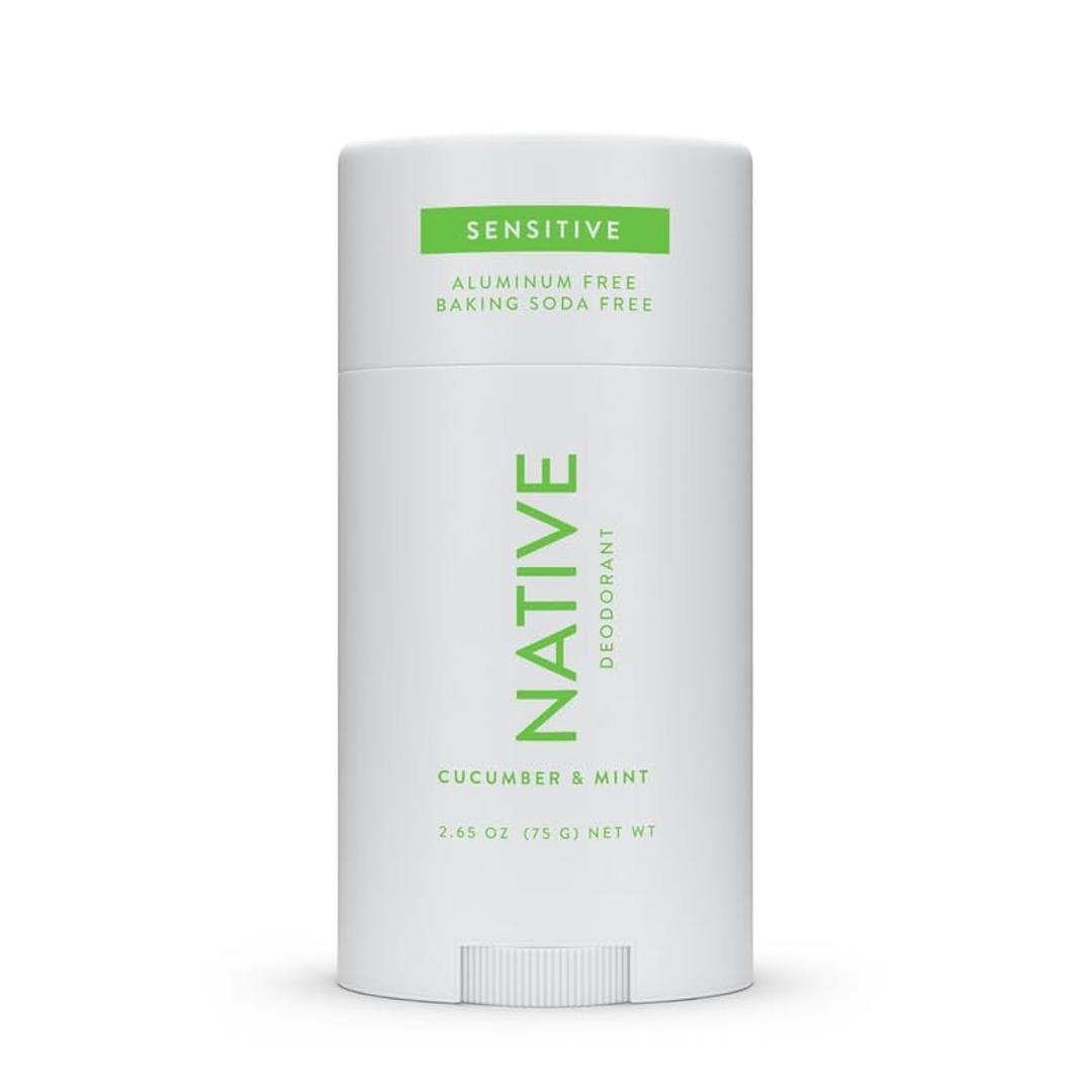 Native Sensitive Deodorant Contains Naturally Derived Ingredients, 72 Hour Odor Control | Deodorant for Women & Men, Aluminum Free with Baking Soda, Coconut Oil and Shea Butter, Cucumber & Mint