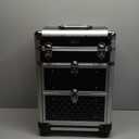 Omysalon SM7208 Aluminum Rolling Makeup Train Case with 2 Sliding Drawers & Diamond Textures