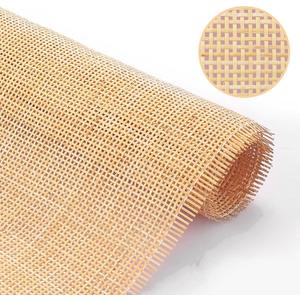 14" Width Square Cane Webbing 3.3Ft, Natural Rattan Webbing Roll for Caning Projects, Woven Mesh Cane for Furniture, Chair, Cabinet, Ceiling