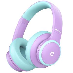 iClever BTH26 Active Noise Cancelling Headphones for Kids, 60H Play Time, Safe Volume 80dBA, Type C Fast Charging, Bluetooth5.4, Kids Bluetooth Headphones with Mic AUX Cord for iPad Airplane, Purple
