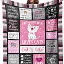 Cat Blanket Gifts 50"x60", Cat Gifts for Women, Cat Lover/Mom/Lady Gifts