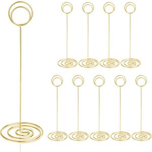 Table Number Holders 10Pcs - 8.75 inch Place Card Holder Tall Table Number Stands for Wedding Party Graduation Reception Restaurant Home Centerpiece Decorations Office Memo (Gold)