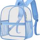 Oraben Clear Backpack Stadium Approved 12X11x6, Waterproof Clear Bag Stadium Backpack for Concert Work Sport Event (Sky Blue)