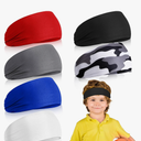 Deekin 6 Pcs Sweatbands for Kids Soccer Headbands Boys for Sports Breathable Sweat Wicking Headband for Kids Athletic Baseball Football Youth 5-15 Years Old, 1 Missing