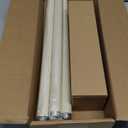 Heavy Duty Curtain Rod 36 to 120 Inches (3-10 ft)，1-Inch Diameter Adjustable Drapery Rod with Decorative Carved Leaf Finials, Weathered White Curtain Rods for Living Room & Bedroom