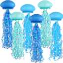 ADLKGG Jellyfish Paper Lanterns, Under The Sea Party Decorations, 6pcs Hanging Jelly Fish for Mermaid Ocean Themed Birthday Party Decorations, Baby Shower Classroom Decor (Blue