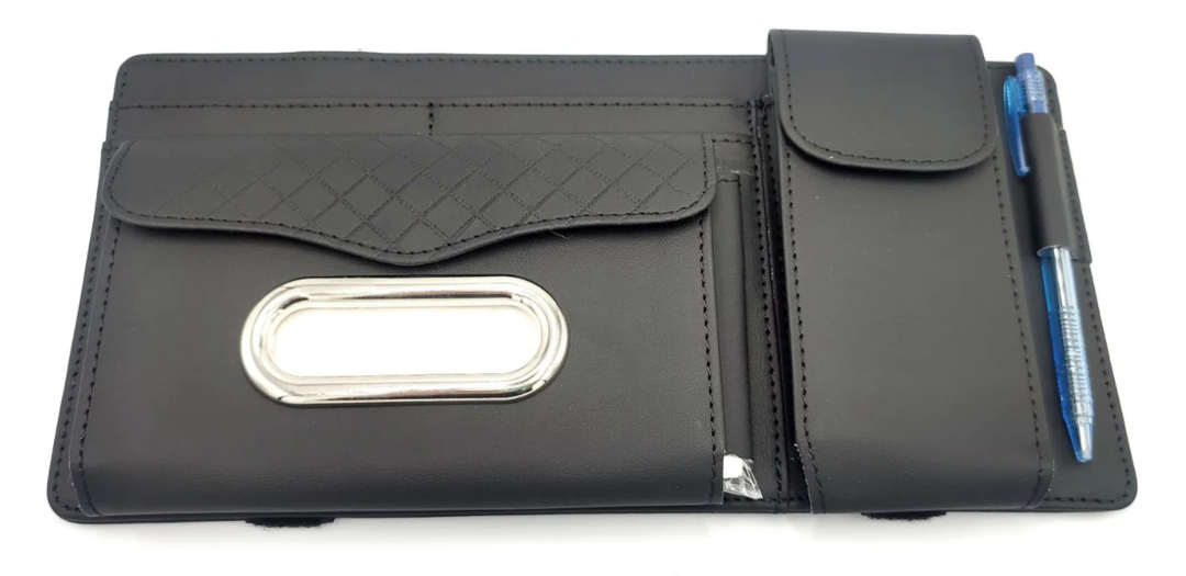 SUN VISOR ORGANIZER WITH TISSUE BOX (BLACK)