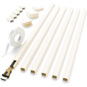 Delamu Beige Cord Hider, 94In One-Cord Cord Covers for Wires on Wall, Beige Cable Hider, Wire Hider Wire Covers for Cords on Wall, Paintable Cable Cover Raceway, 6X L15.7 W0.59 H0.4In, Small