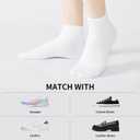 J-BOX Women's Cotton Athletic Socks - Low Cut, Casual, 8/10 pairs (9-11, Black5+white5)
