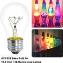 Lava Lamp Bulb 40W E26 Medium Base 120V A15 Appliance Oven Light Bulb for 16.3" Lava Lamp,Microwave Oven, Refrigerator, Over Stove Range Hood,High Temperature 500 Degrees Resistant,Warm White,4 Pack